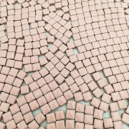 500PCS / 1.1LB Square Ceramic Mosaic Tiles, 0.4 x 0.4 inch Handmade Making Creative Micro Mosaic Tiles for DIY Art and Home Decorations (Yellow)