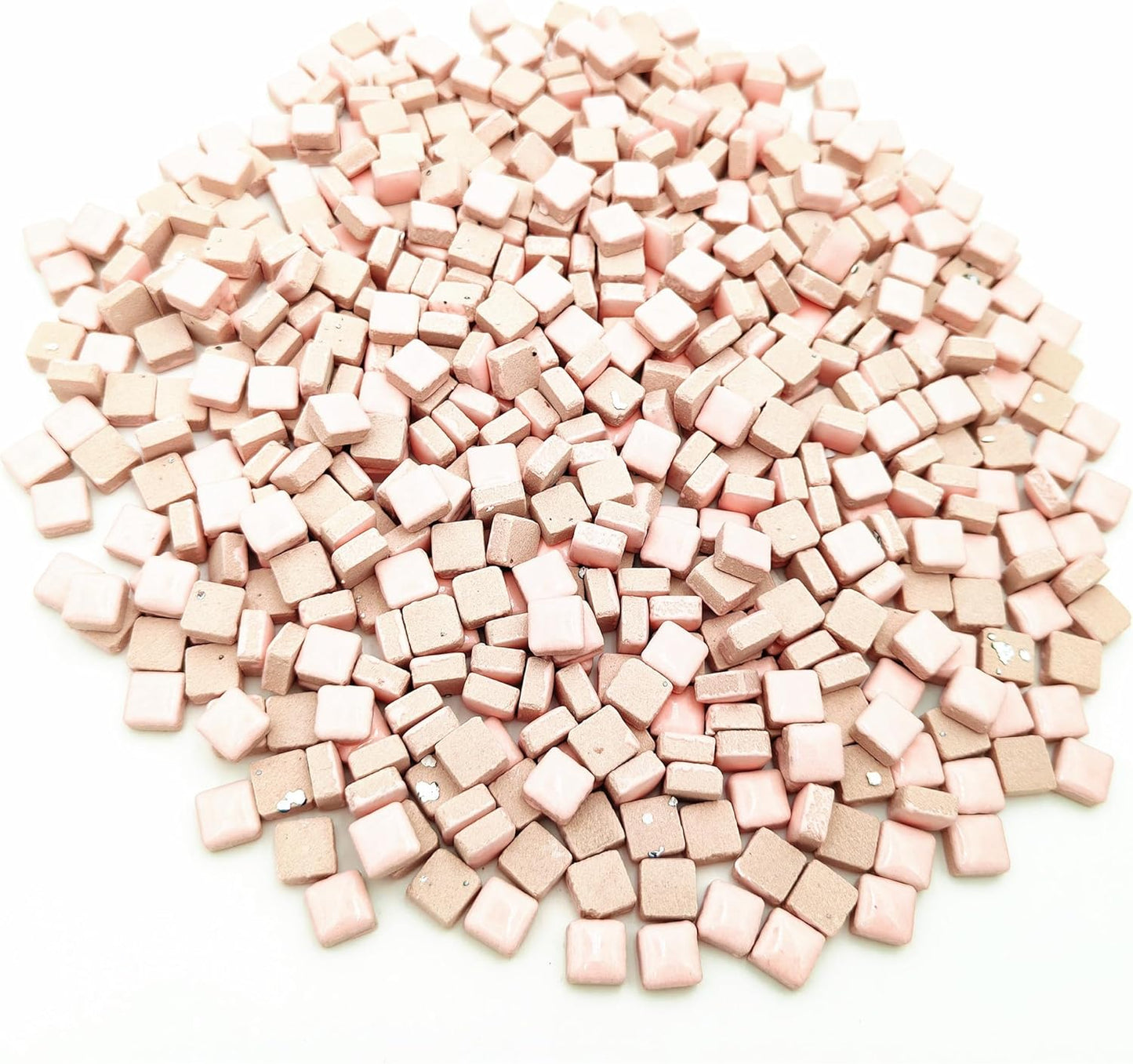 500PCS / 1.1LB Square Ceramic Mosaic Tiles, 0.4 x 0.4 inch Handmade Making Creative Micro Mosaic Tiles for DIY Art and Home Decorations (Yellow)