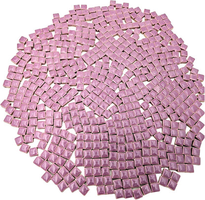 500PCS / 1.1LB Square Ceramic Mosaic Tiles, 0.4 x 0.4 inch Handmade Making Creative Micro Mosaic Tiles for DIY Art and Home Decorations (Yellow)