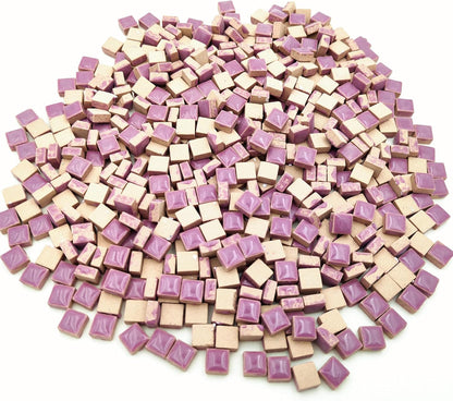 500PCS / 1.1LB Square Ceramic Mosaic Tiles, 0.4 x 0.4 inch Handmade Making Creative Micro Mosaic Tiles for DIY Art and Home Decorations (Yellow)