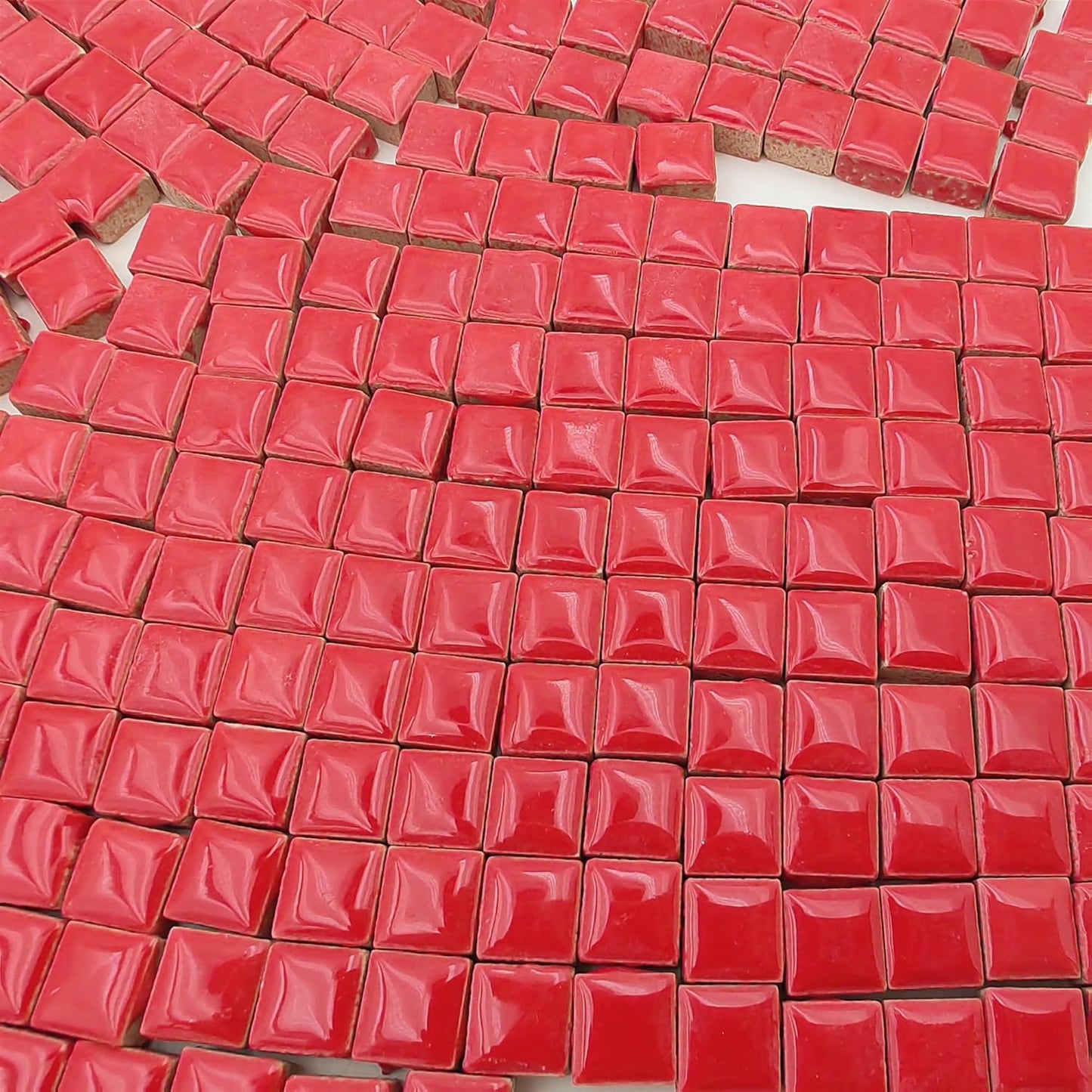 500PCS / 1.1LB Square Ceramic Mosaic Tiles, 0.4 x 0.4 inch Handmade Making Creative Micro Mosaic Tiles for DIY Art and Home Decorations (Yellow)