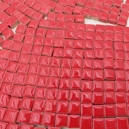 500PCS / 1.1LB Square Ceramic Mosaic Tiles, 0.4 x 0.4 inch Handmade Making Creative Micro Mosaic Tiles for DIY Art and Home Decorations (Yellow)
