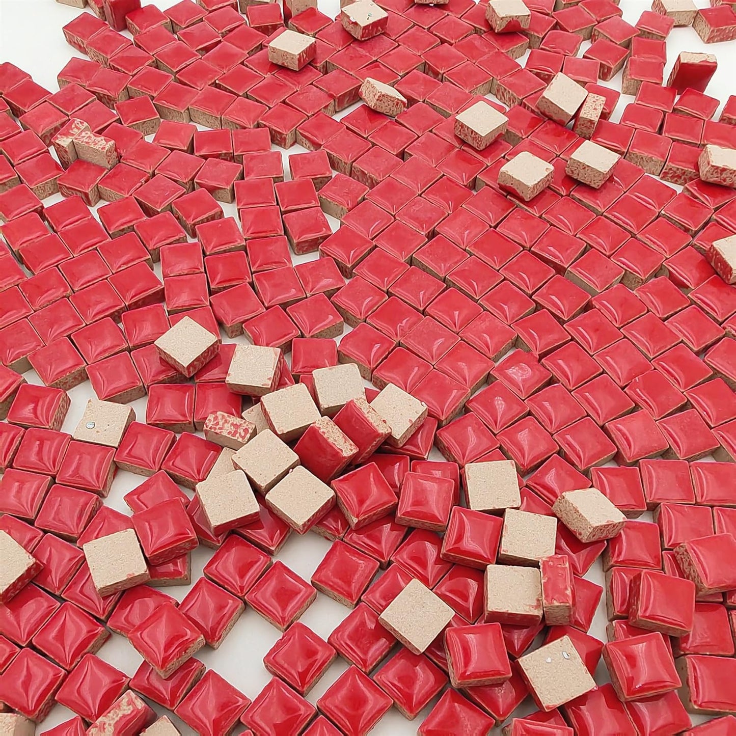 500PCS / 1.1LB Square Ceramic Mosaic Tiles, 0.4 x 0.4 inch Handmade Making Creative Micro Mosaic Tiles for DIY Art and Home Decorations (Yellow)