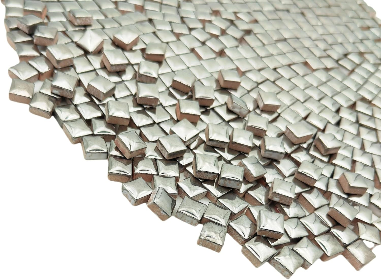 500PCS / 1.1LB Square Ceramic Mosaic Tiles, 0.4 x 0.4 inch Handmade Making Creative Micro Mosaic Tiles for DIY Art and Home Decorations (Yellow)