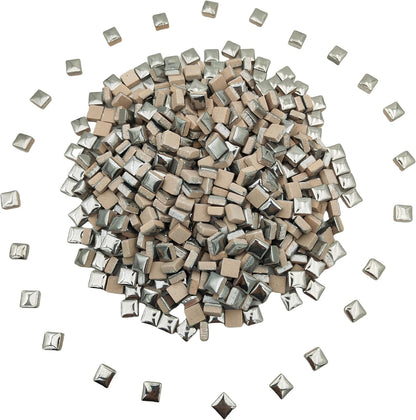 500PCS / 1.1LB Square Ceramic Mosaic Tiles, 0.4 x 0.4 inch Handmade Making Creative Micro Mosaic Tiles for DIY Art and Home Decorations (Yellow)