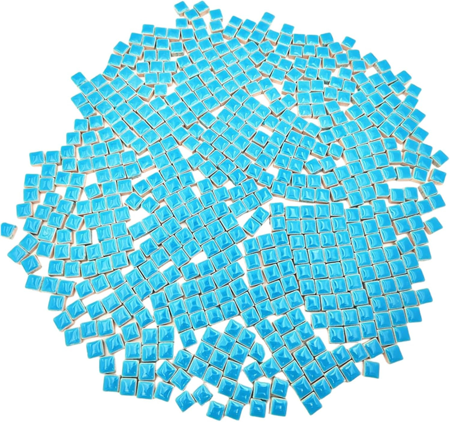 500PCS / 1.1LB Square Ceramic Mosaic Tiles, 0.4 x 0.4 inch Handmade Making Creative Micro Mosaic Tiles for DIY Art and Home Decorations (Yellow)