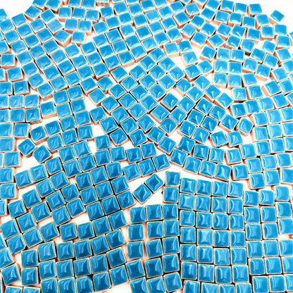 500PCS / 1.1LB Square Ceramic Mosaic Tiles, 0.4 x 0.4 inch Handmade Making Creative Micro Mosaic Tiles for DIY Art and Home Decorations (Yellow)
