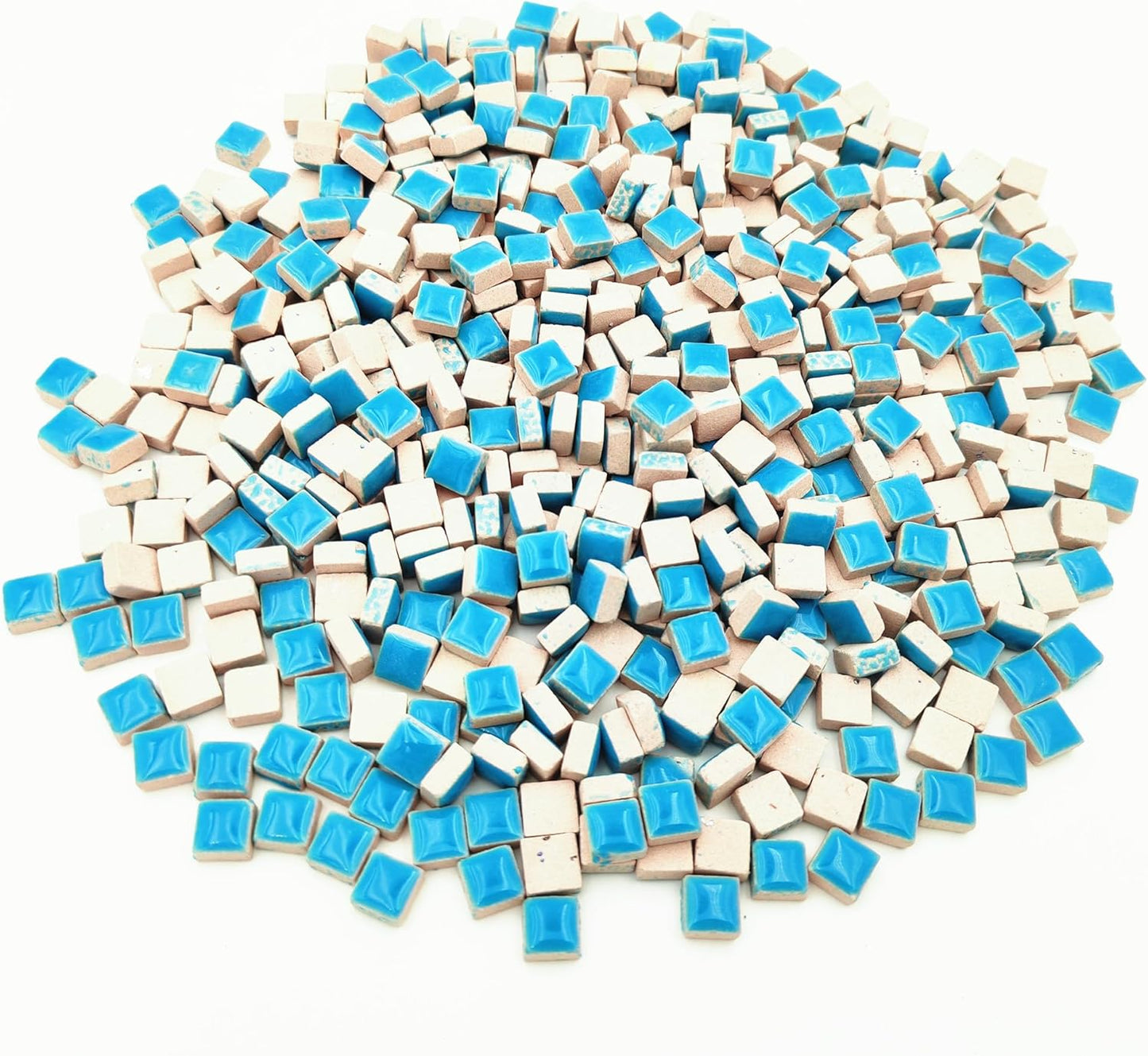 500PCS / 1.1LB Square Ceramic Mosaic Tiles, 0.4 x 0.4 inch Handmade Making Creative Micro Mosaic Tiles for DIY Art and Home Decorations (Yellow)