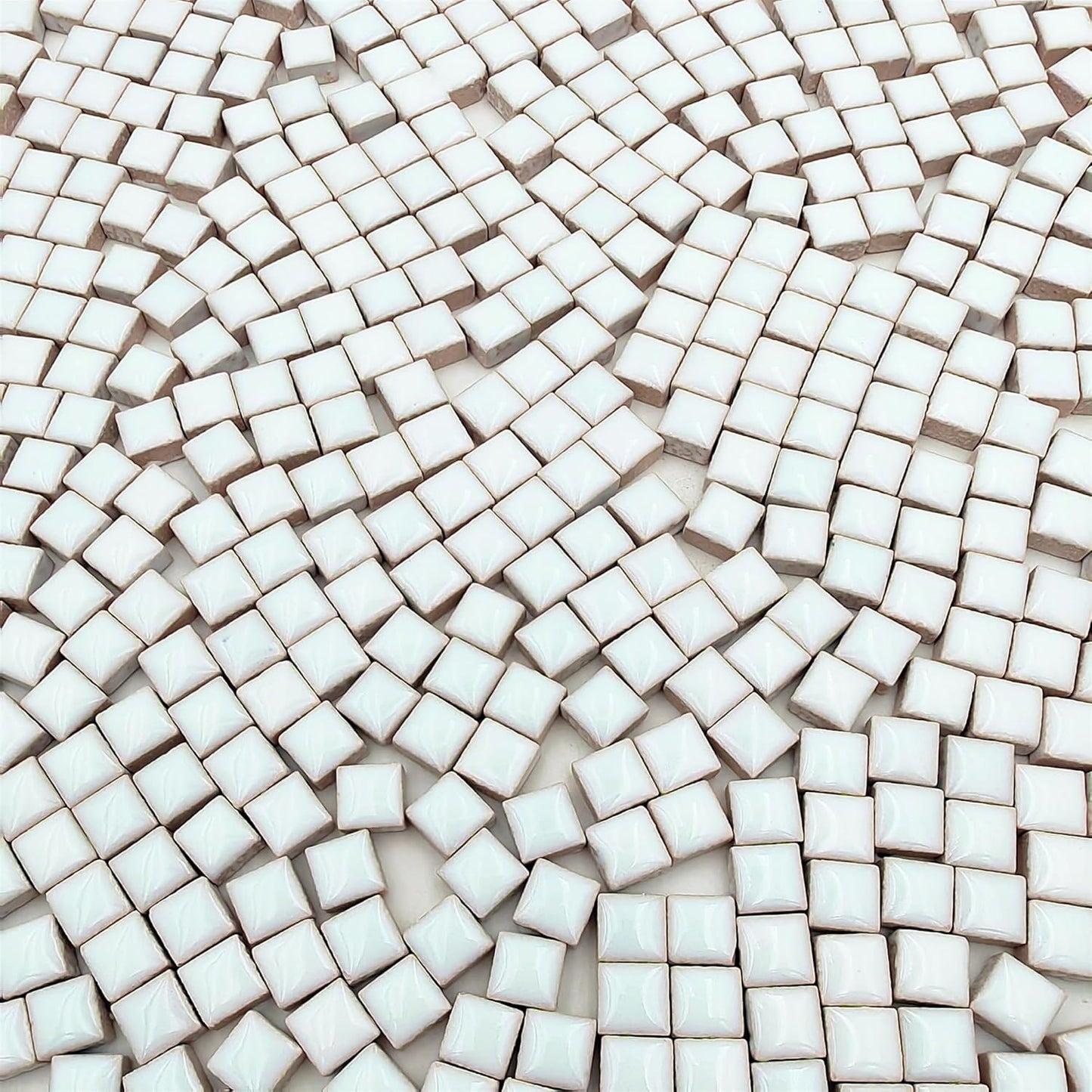 500PCS / 1.1LB Square Ceramic Mosaic Tiles, 0.4 x 0.4 inch Handmade Making Creative Micro Mosaic Tiles for DIY Art and Home Decorations (Yellow)