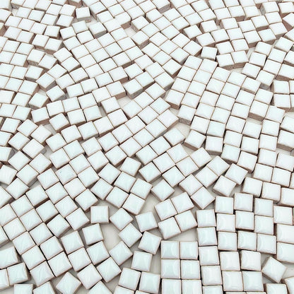 500PCS / 1.1LB Square Ceramic Mosaic Tiles, 0.4 x 0.4 inch Handmade Making Creative Micro Mosaic Tiles for DIY Art and Home Decorations (Yellow)