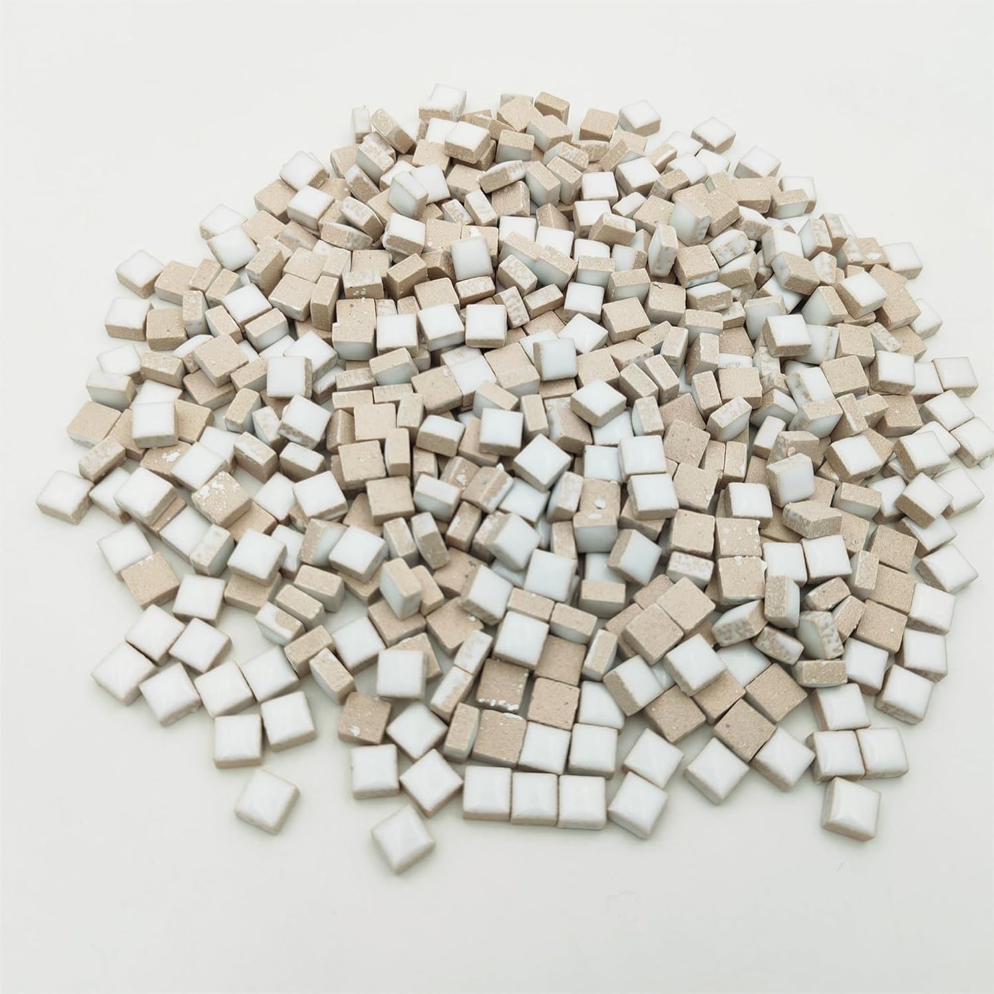 500PCS / 1.1LB Square Ceramic Mosaic Tiles, 0.4 x 0.4 inch Handmade Making Creative Micro Mosaic Tiles for DIY Art and Home Decorations (Yellow)