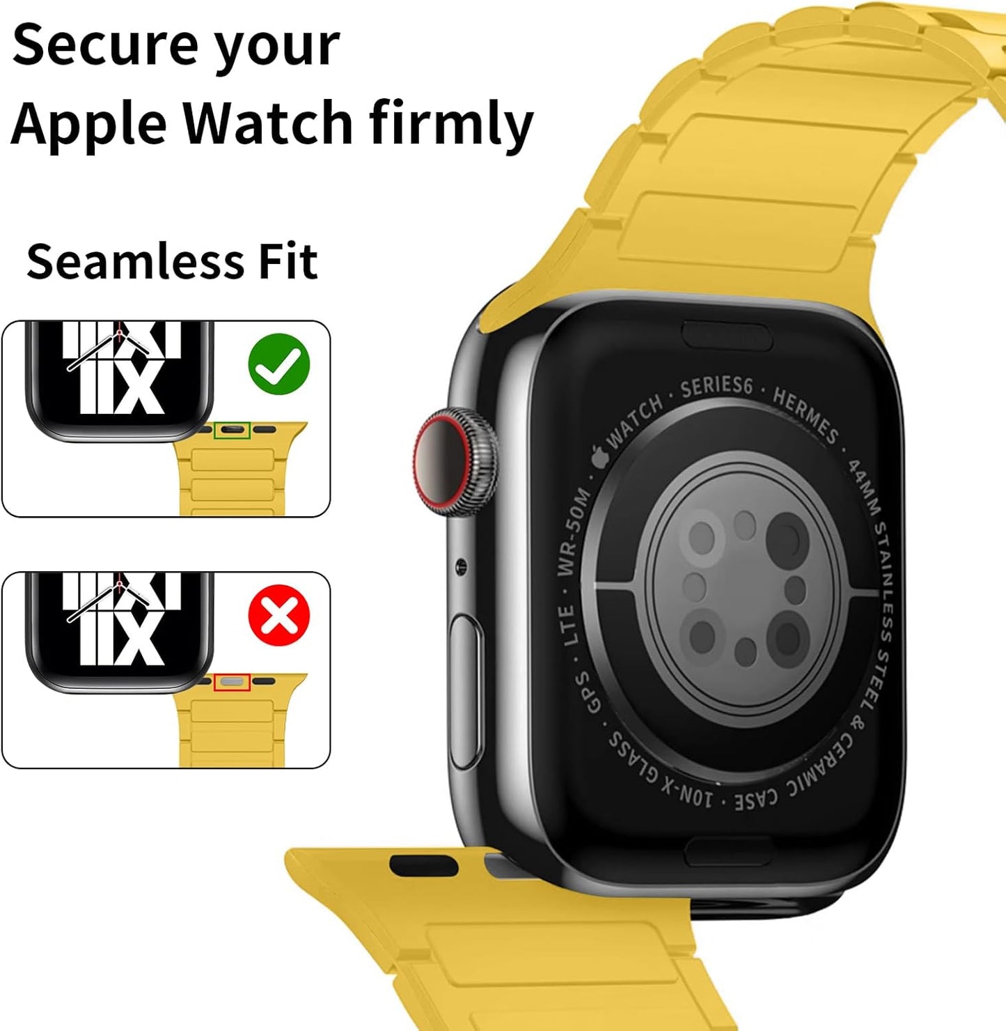 Magnetic Silicone Watch Band Compatible with Apple Watch 44mm 45mm 49mm 46mm 42mm 41mm 40mm 38mm bands Women Men, Soft Sport Strap for iWatch Series11 10 9 8 7 6 5 4,ULTRA3 2,SE3 2 1