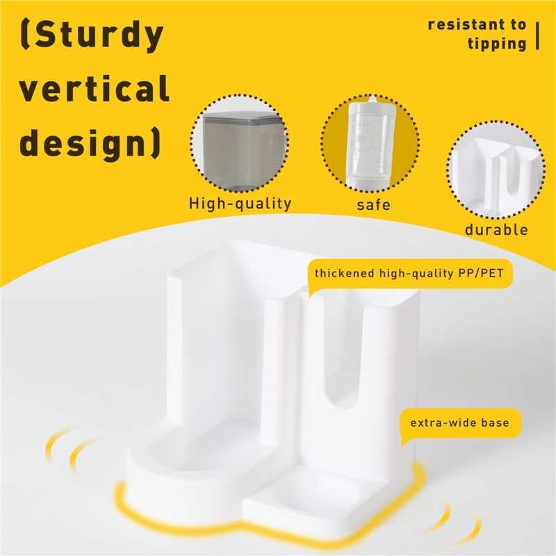 Hamster Water Bottle Standing Water Dispenser No Drip 2 in 1 Large Capacity Small Animal Automatic Food Bowl for Cage Accessories for Hamsters Gerbils Mice (Yellow, 5.91 in X 4.13 in X 4.33 in)