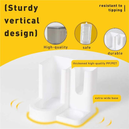 Hamster Water Bottle Standing Water Dispenser No Drip 2 in 1 Large Capacity Small Animal Automatic Food Bowl for Cage Accessories for Hamsters Gerbils Mice (Yellow, 5.91 in X 4.13 in X 4.33 in)