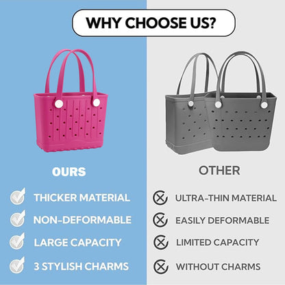 Small Rubber Beach Bags Creative EVA Beach Totes Waterproof Travel Bag for Beach, Picnic, Sports, Yoga