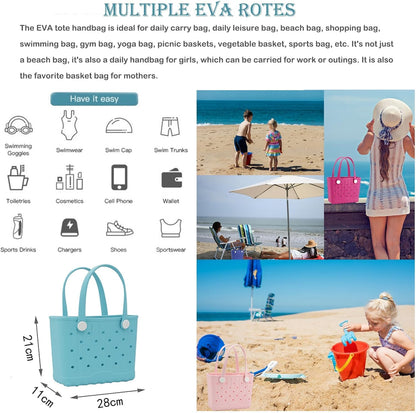 Small Rubber Beach Bags Creative EVA Beach Totes Waterproof Travel Bag for Beach, Picnic, Sports, Yoga