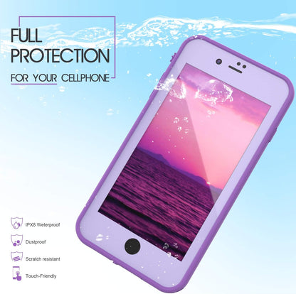 for iPhone 8 7 Plus Waterproof Case Cover Built-in Screen Protector Fully Sealed Life Shockproof Snowproof Underwater Protective Cases for iPhone iPhone 8 7 Plus 5.5" (Purple/Rose/Orchid)
