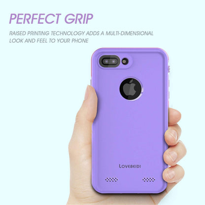 for iPhone 8 7 Plus Waterproof Case Cover Built-in Screen Protector Fully Sealed Life Shockproof Snowproof Underwater Protective Cases for iPhone iPhone 8 7 Plus 5.5" (Purple/Rose/Orchid)