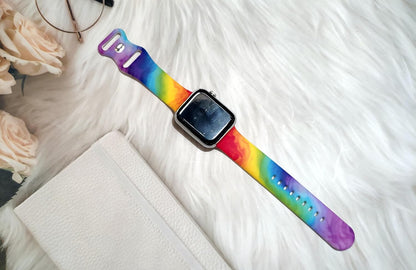 Marble Watch Band Compatible with Apple Watch, Soft Silicone Strap Adjustable Replacement for Iwatch Bands All Series
