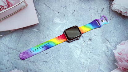 Marble Watch Band Compatible with Apple Watch, Soft Silicone Strap Adjustable Replacement for Iwatch Bands All Series