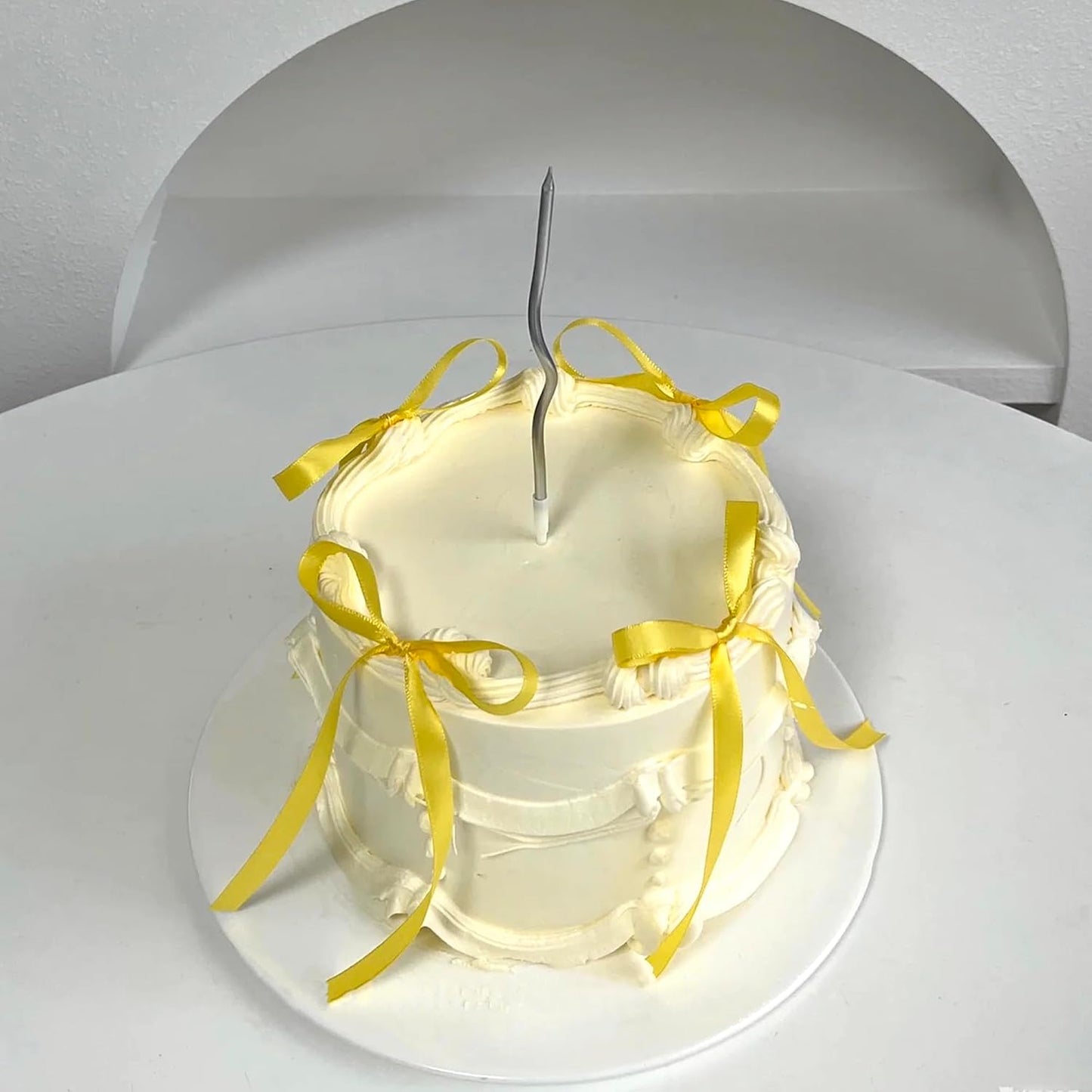 30 PCS Bow Cupcake Toppers Yellow Bowknot Ribbons Coquette Bow Girls Birthday Cake Decorations Bow Cake Toppers Bowknot Cupcake Picks for Wedding Bridal Birthday Baby Shower Party Supplies