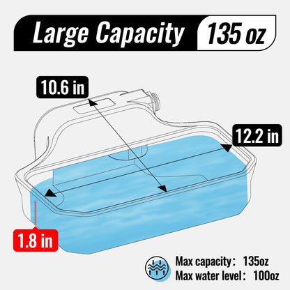 135OZ Automatic Water Dispenser for Large Dogs Patented Outdoor Dog Water Bowl Dispenser Automatic Dog Feeder Fit 3/4'' GHT Faucet Dog Waterer Include Water Hose Extra-Large Drinking Area