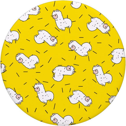 White Llama Patterned Yellow Pattern Llamas PopSockets Swappable PopGrip