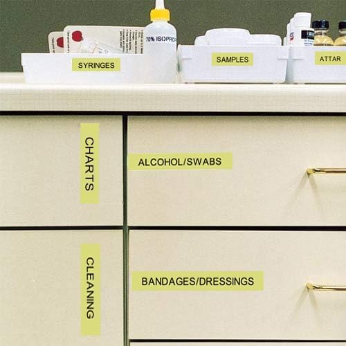 91332 Yellow Plastic Label Tape Compatible with Dymo LetraTag Refills | 1/2" x 13'(12mm x 4m) for Dymo Label Maker Refills Letra Tag 100H Plus 200B 100T QX50, Black on Yellow, 6Pack