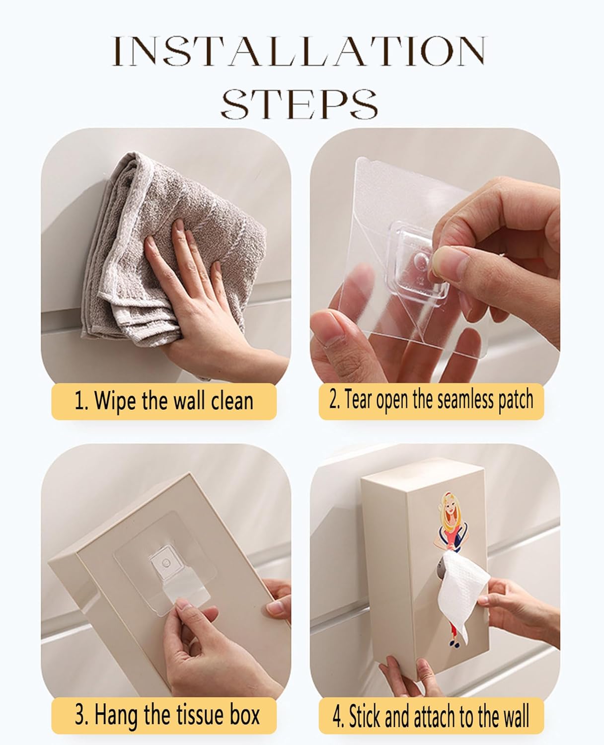 Cartoon Girl Tissue Box,Lady Skirt Tissue Box Cover,Creative Tissue Boxes Holder Cute Lady Skirt Tissue Box for House Bathroom Living Room Bedroom Facial Tissues Office (Yellow)