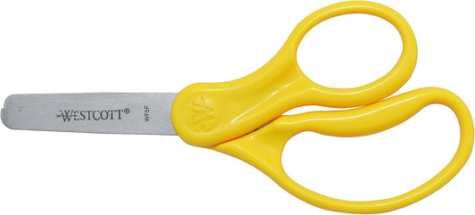15970 Right- and Left-Handed Scissors, Classic Kids' Scissors, Back to School, Classroom Supplies, Ages 4-8, 5-Inch Blunt Tip, Neon Yellow