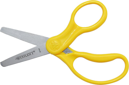 15970 Right- and Left-Handed Scissors, Classic Kids' Scissors, Back to School, Classroom Supplies, Ages 4-8, 5-Inch Blunt Tip, Neon Yellow
