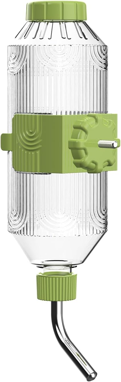 Pet Water Bottle[S24, 24oz], Hanging Dog Water Dispenser Kennel Plastic Drinker Kettle Feeder BPA Free Cage Crate Hutch Puppy Cat Rabbit (Guniea Pigs-Small Bunnies-Chinchillas)