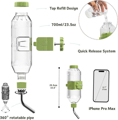 Pet Water Bottle[S24, 24oz], Hanging Dog Water Dispenser Kennel Plastic Drinker Kettle Feeder BPA Free Cage Crate Hutch Puppy Cat Rabbit (Guniea Pigs-Small Bunnies-Chinchillas)
