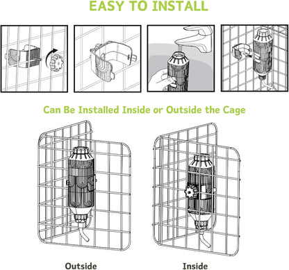 Pet Water Bottle[S24, 24oz], Hanging Dog Water Dispenser Kennel Plastic Drinker Kettle Feeder BPA Free Cage Crate Hutch Puppy Cat Rabbit (Guniea Pigs-Small Bunnies-Chinchillas)