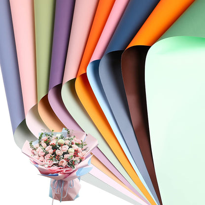 20 Sheets Double Sided Flower Wrapping Paper Waterproof Fresh Flower Packing Material Florist Bouquet Supplies DIY Craft Gift Packing,10 Designs
