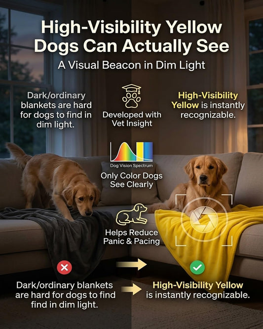 Emotional Support Yellow Dog Blanket for Large Medium Small Dogs Hug Comfort Healing Security Calming Thunder Pet Blankets Throw Rabbit Plush Sofa Bed Puppy Sleeping Mat Gift for Kennel(27"*40")