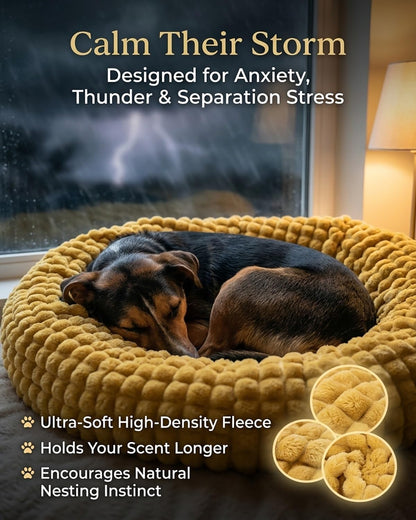 Emotional Support Yellow Dog Blanket for Large Medium Small Dogs Hug Comfort Healing Security Calming Thunder Pet Blankets Throw Rabbit Plush Sofa Bed Puppy Sleeping Mat Gift for Kennel(27"*40")