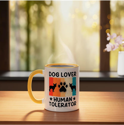 Dog Trainer Dog Training Training Dogs Pet Care Professional Ceramic Mug, Yellow/White, 11oz