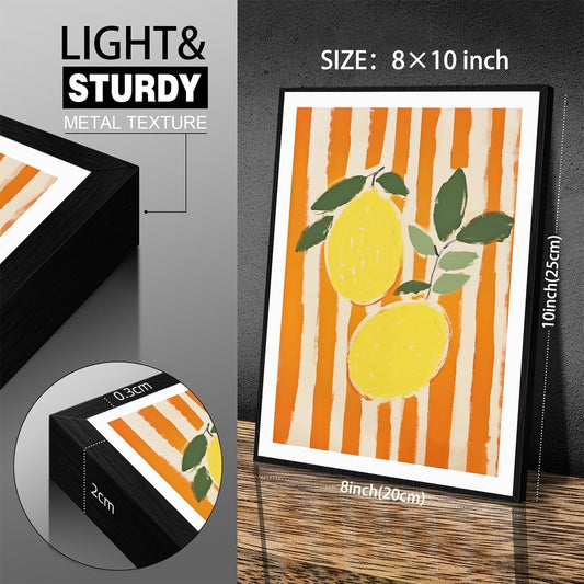 Lemons Kitchen Wall Art Yellow Vintage Minimalist Food Paintings Poster Abstract Cute Modern Canvas Pictures Prints for Dining Room Wall Decor 12X16 inch Unframed