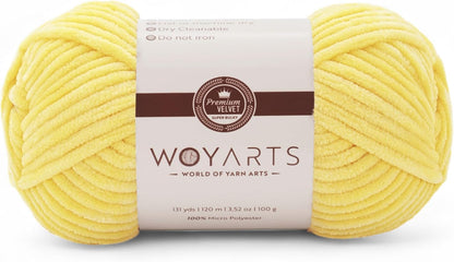 Velvet Yarn – Super Bulky Chunky Chenille Yarn for Crocheting & Knitting, 100g (120m) – Thick, Fluffy & Soft – Perfect for Baby Blanket, Amigurumi, Plush Projects (A-Baby Yellow, 1 Skein)