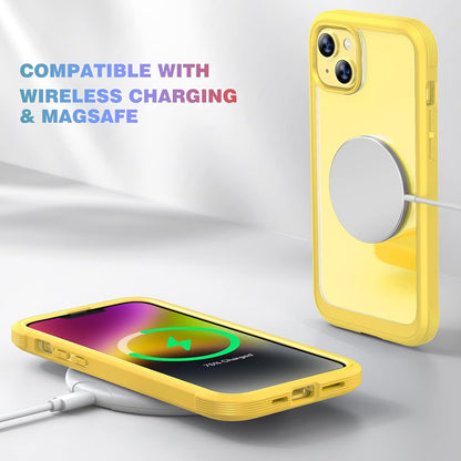 Designed for iPhone 14 Plus Case, Full Body Rugged Case with Built-in Touch Sensitive Anti-Scratch Screen Protector, with Camera Lens Protector for iPhone 14 Plus 6.7" (Lemon Yellow)