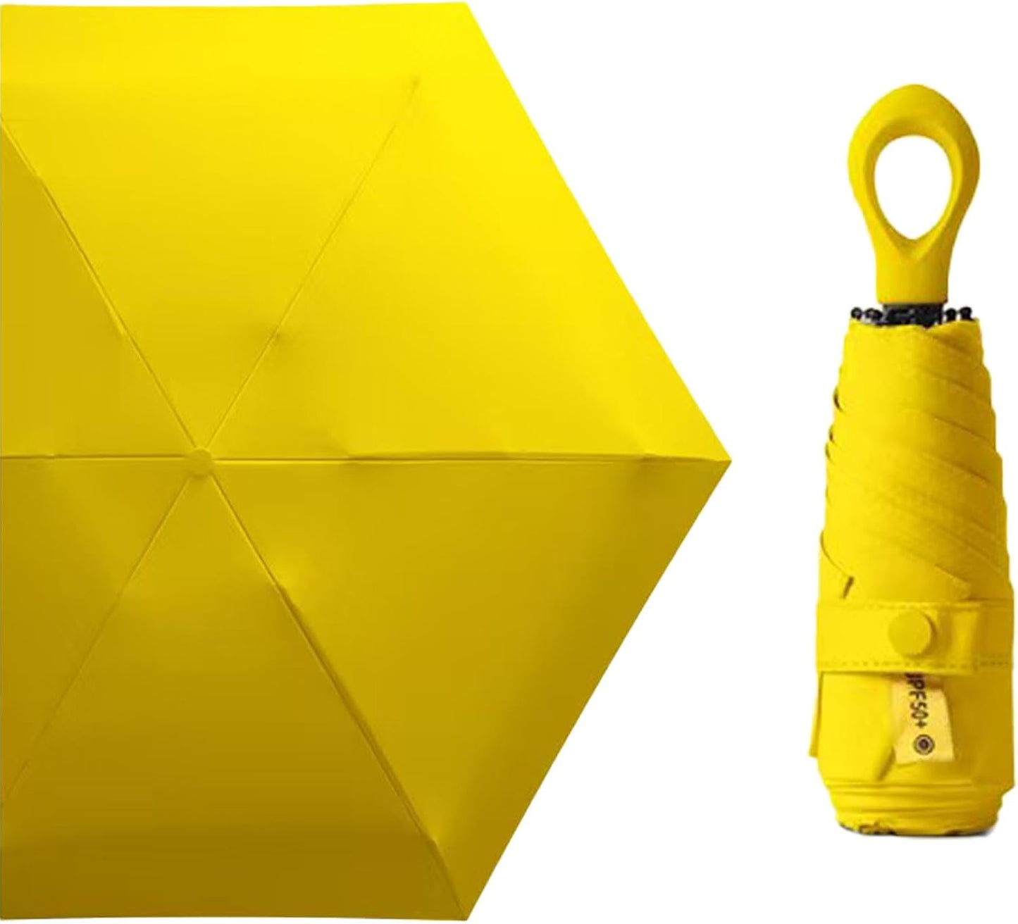 Mini Ring-Handle Sun & Rain - UPF 50+ Compact Manual Umbrella, Unique Color Design, Windproof & Water-Repellent, Ultra-Portable Umbrella for Women and Men