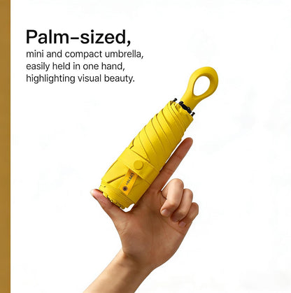 Mini Ring-Handle Sun & Rain - UPF 50+ Compact Manual Umbrella, Unique Color Design, Windproof & Water-Repellent, Ultra-Portable Umbrella for Women and Men