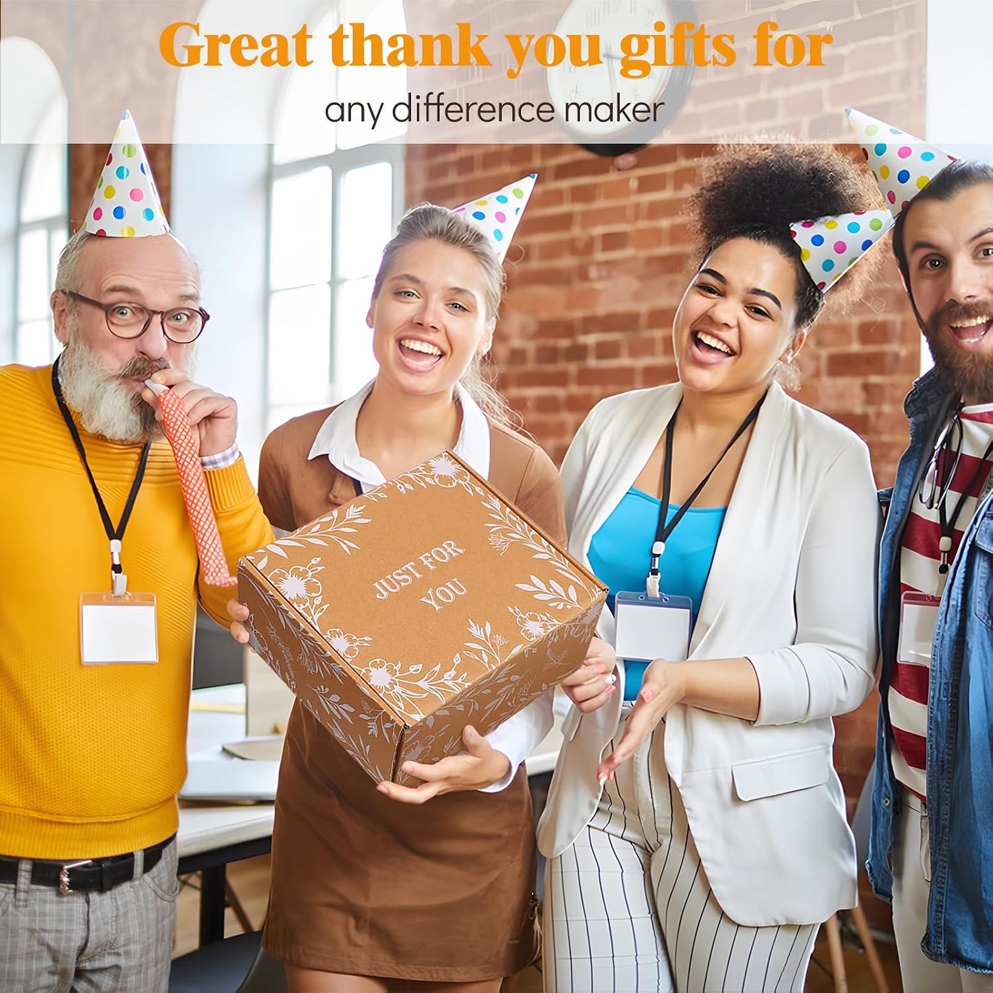 Thank You Gifts for Women, 10PCS Employee Appreciation Gifts for Women Coworkers Teacher Nurse Secretary Boss Friend, Thank You Box with Glass Cup Notebook Cards, Yellow