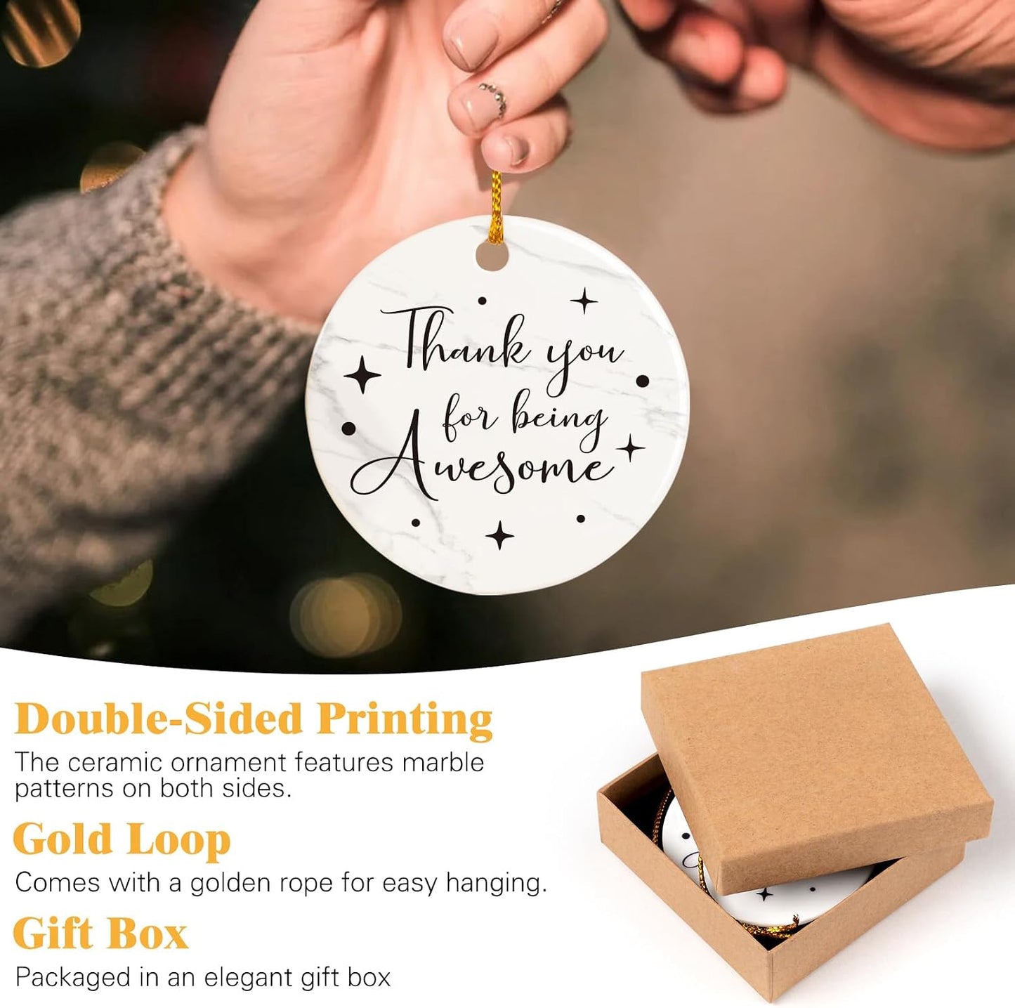 Thank You Gifts for Women, 10PCS Employee Appreciation Gifts for Women Coworkers Teacher Nurse Secretary Boss Friend, Thank You Box with Glass Cup Notebook Cards, Yellow