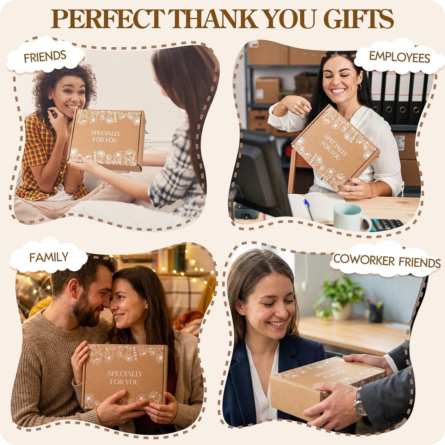 Thank You Gifts for Women, 10PCS Employee Appreciation Gifts for Women Coworkers Teacher Nurse Secretary Boss Friend, Thank You Box with Glass Cup Notebook Cards, Yellow