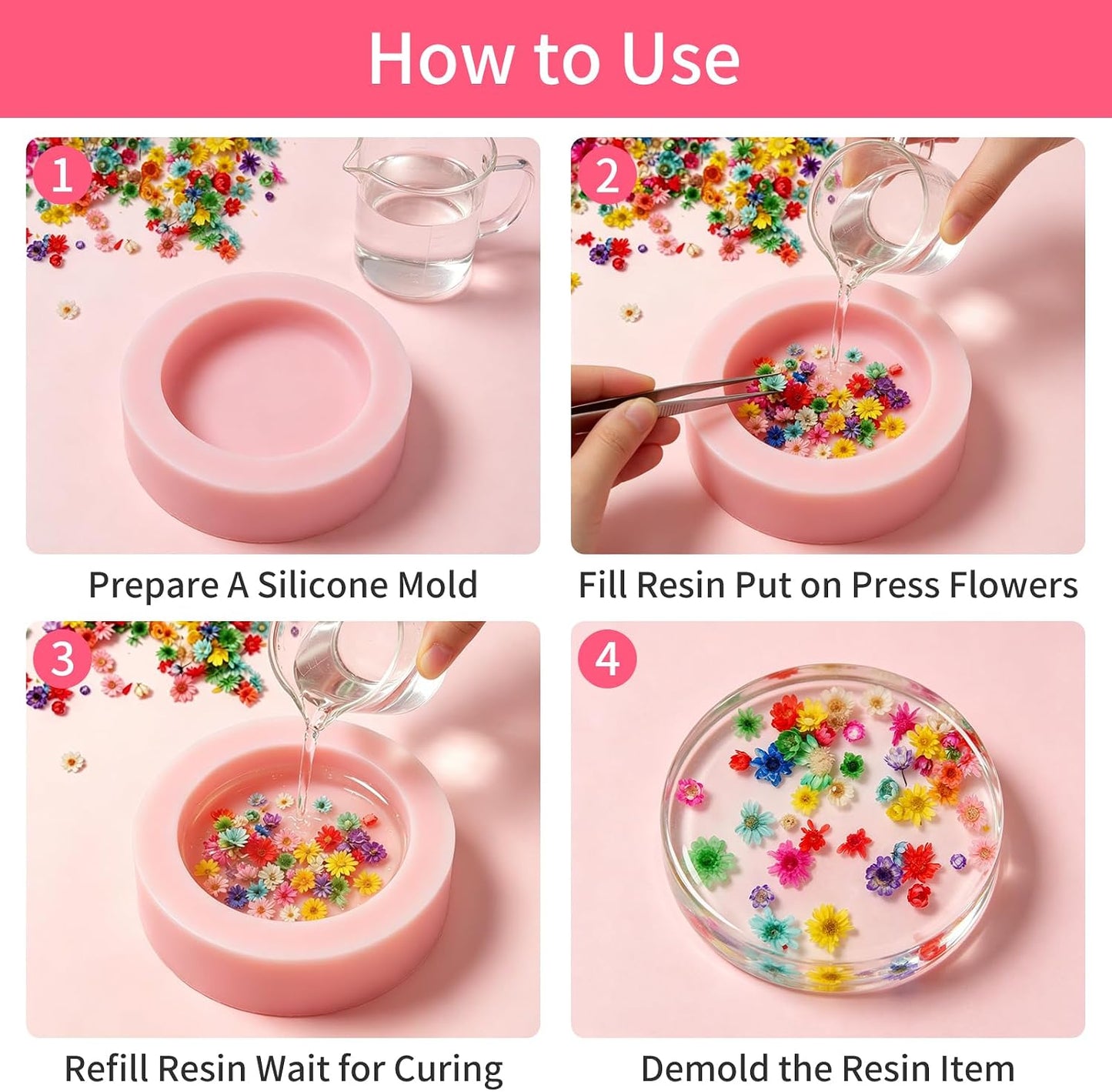 300 Pcs Mini Dried Flowers for Resin,Pressed Natural Flowers for Crafts | Small Dried Flowers for Crafts for DIY Jewelry Making, Candle Soap Making,Nail Art,Epoxy Resin Accessories