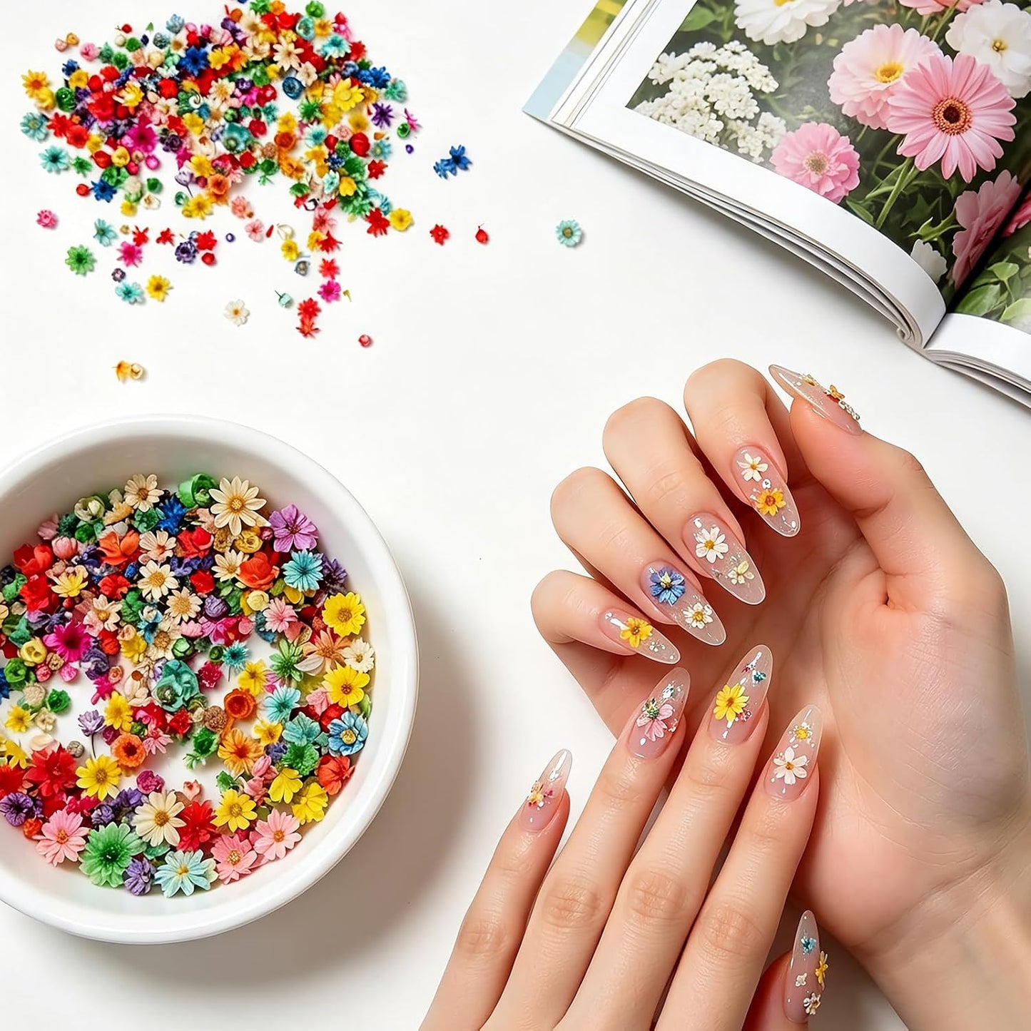 300 Pcs Mini Dried Flowers for Resin,Pressed Natural Flowers for Crafts | Small Dried Flowers for Crafts for DIY Jewelry Making, Candle Soap Making,Nail Art,Epoxy Resin Accessories