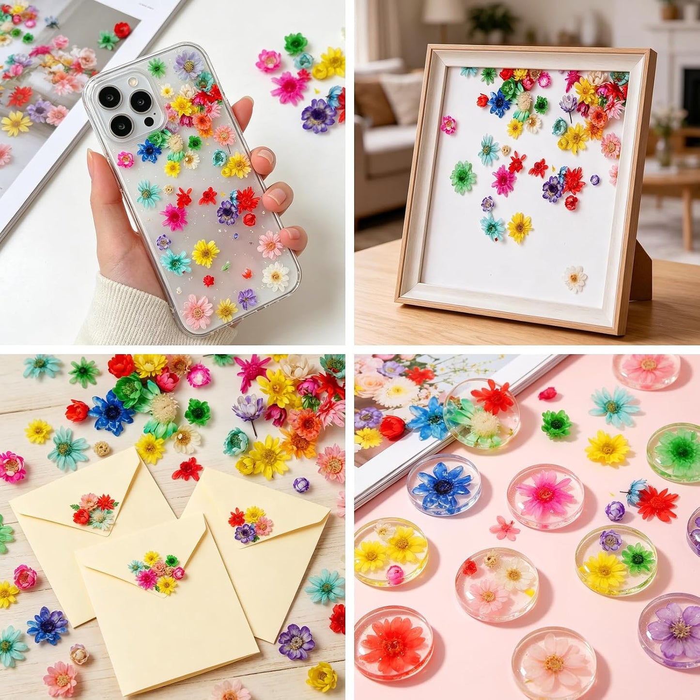 300 Pcs Mini Dried Flowers for Resin,Pressed Natural Flowers for Crafts | Small Dried Flowers for Crafts for DIY Jewelry Making, Candle Soap Making,Nail Art,Epoxy Resin Accessories