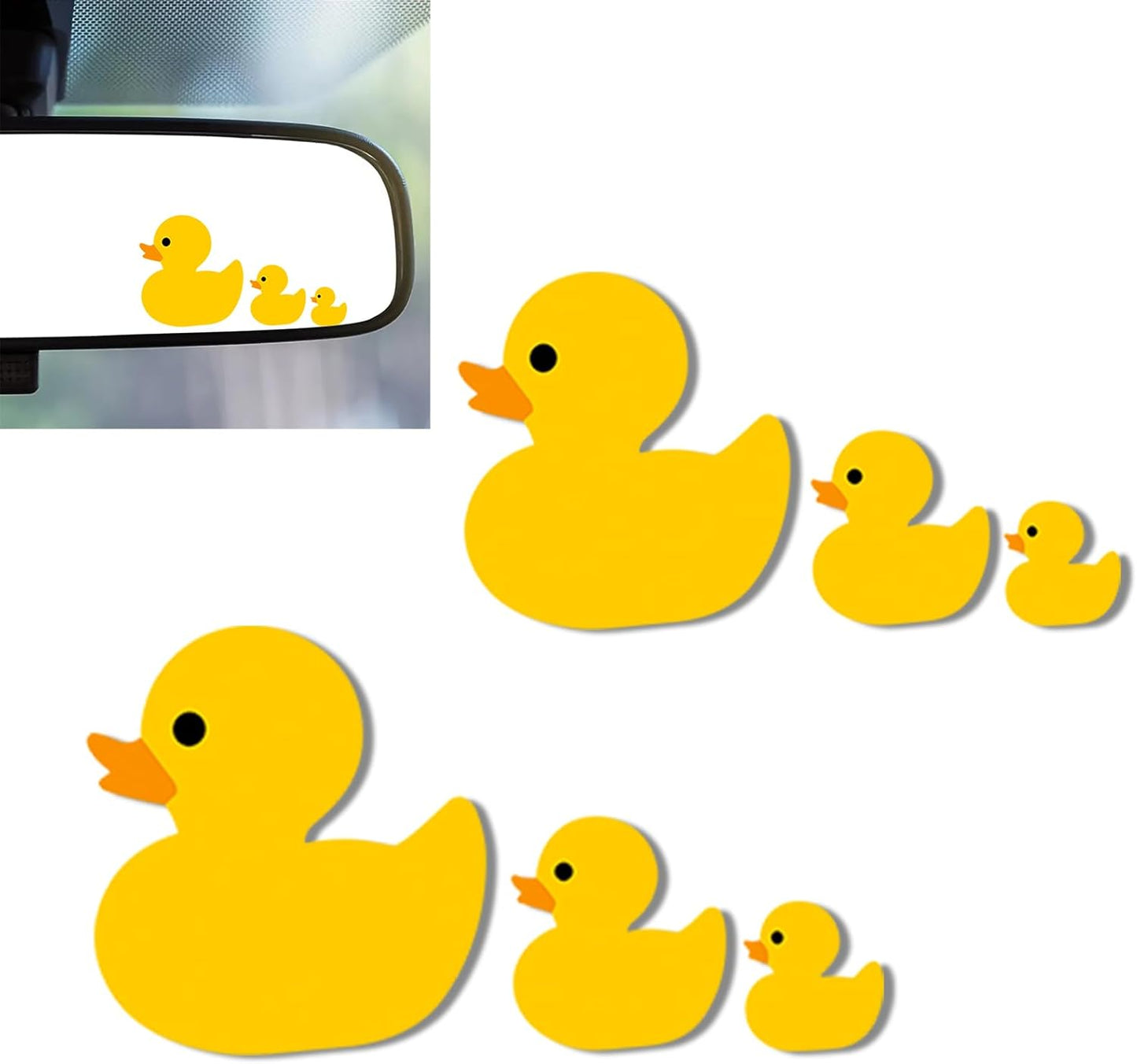 2Pcs Duck Vinyl Sticker and Decal Car Rearview Mirrors Window Decor | Ducks Car Accessories Cute Stickers for Bathroom Decal,Computers,Water Bottle Decal Gifts for Women,Men